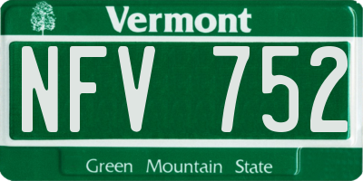 VT license plate NFV752