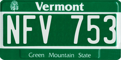 VT license plate NFV753