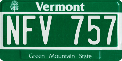 VT license plate NFV757