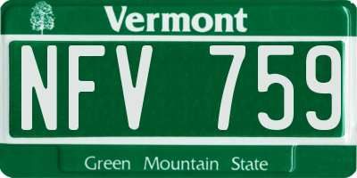 VT license plate NFV759