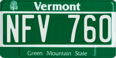 VT license plate NFV760