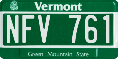 VT license plate NFV761