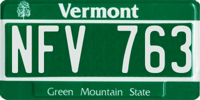 VT license plate NFV763