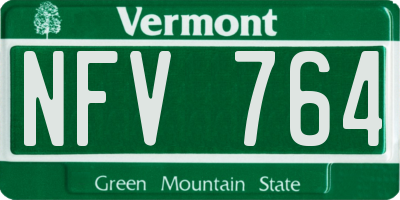 VT license plate NFV764