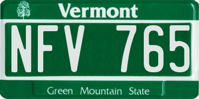 VT license plate NFV765