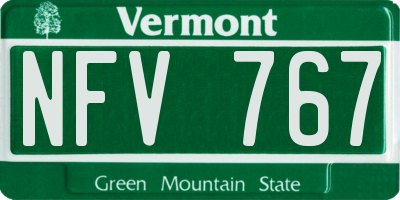 VT license plate NFV767