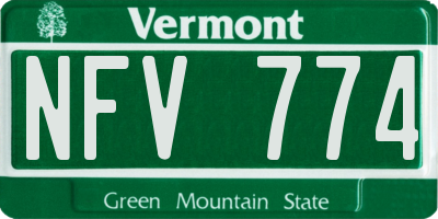 VT license plate NFV774