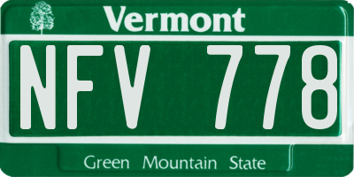 VT license plate NFV778