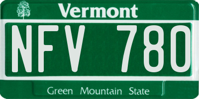 VT license plate NFV780