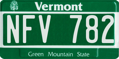 VT license plate NFV782