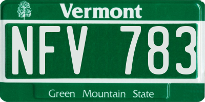 VT license plate NFV783