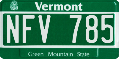 VT license plate NFV785