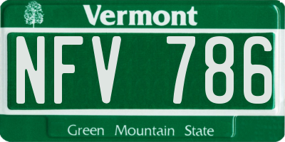 VT license plate NFV786