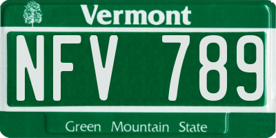 VT license plate NFV789