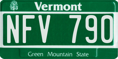 VT license plate NFV790