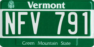 VT license plate NFV791