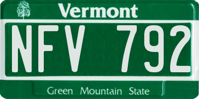VT license plate NFV792