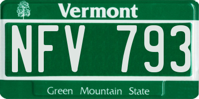 VT license plate NFV793