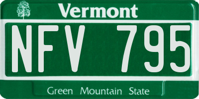 VT license plate NFV795