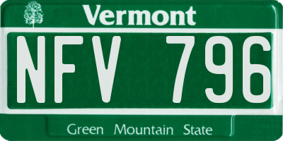 VT license plate NFV796