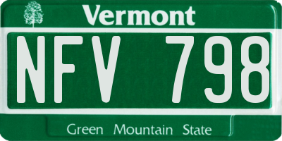 VT license plate NFV798