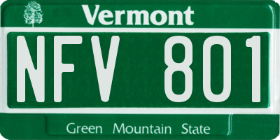 VT license plate NFV801
