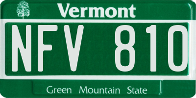 VT license plate NFV810