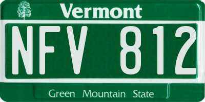 VT license plate NFV812
