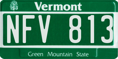 VT license plate NFV813