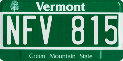VT license plate NFV815