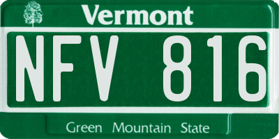 VT license plate NFV816