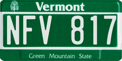 VT license plate NFV817