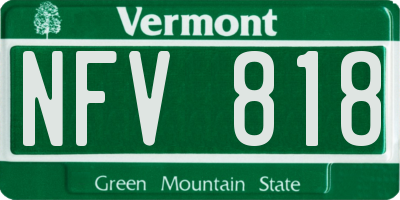 VT license plate NFV818