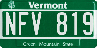 VT license plate NFV819