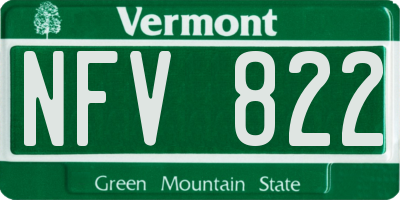 VT license plate NFV822
