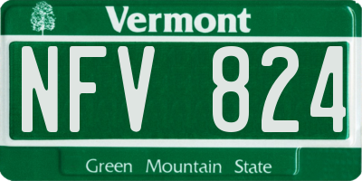 VT license plate NFV824