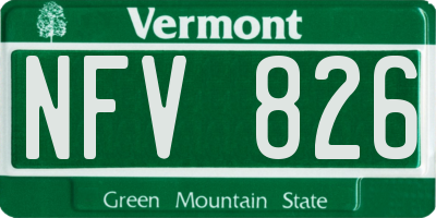 VT license plate NFV826