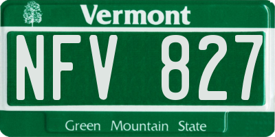 VT license plate NFV827