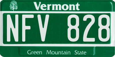 VT license plate NFV828