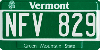 VT license plate NFV829