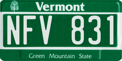 VT license plate NFV831