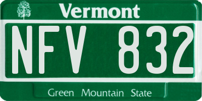 VT license plate NFV832