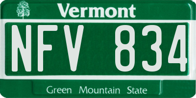 VT license plate NFV834