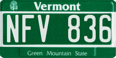 VT license plate NFV836