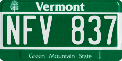 VT license plate NFV837