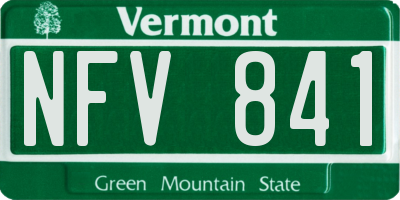 VT license plate NFV841