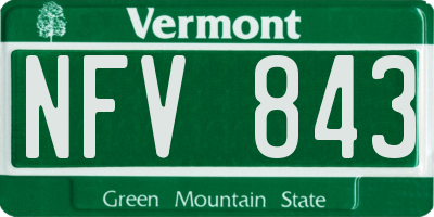 VT license plate NFV843