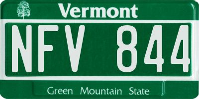 VT license plate NFV844