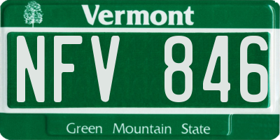 VT license plate NFV846