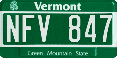VT license plate NFV847